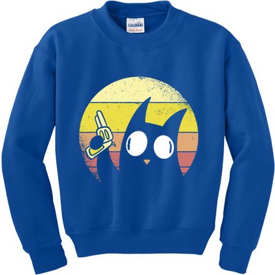 Crazy Cat Retro Sunset Kids Sweatshirt