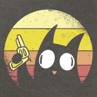 Crazy Cat Retro Sunset Cotton Canvas Backpack