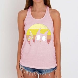 Crazy Cat Retro Sunset Women's Knotted Racerback Tank