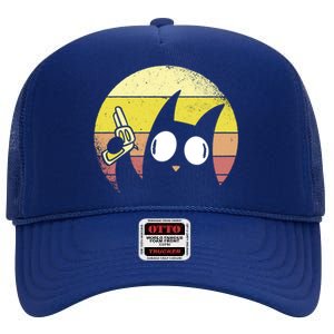 Crazy Cat Retro Sunset High Crown Mesh Back Trucker Hat