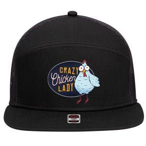 Crazy Chicken Lady 7 Panel Mesh Trucker Snapback Hat