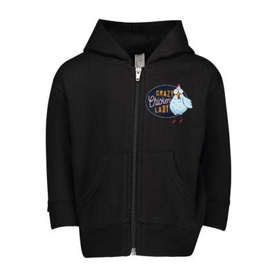 Crazy Chicken Lady Toddler Zip Fleece Hoodie