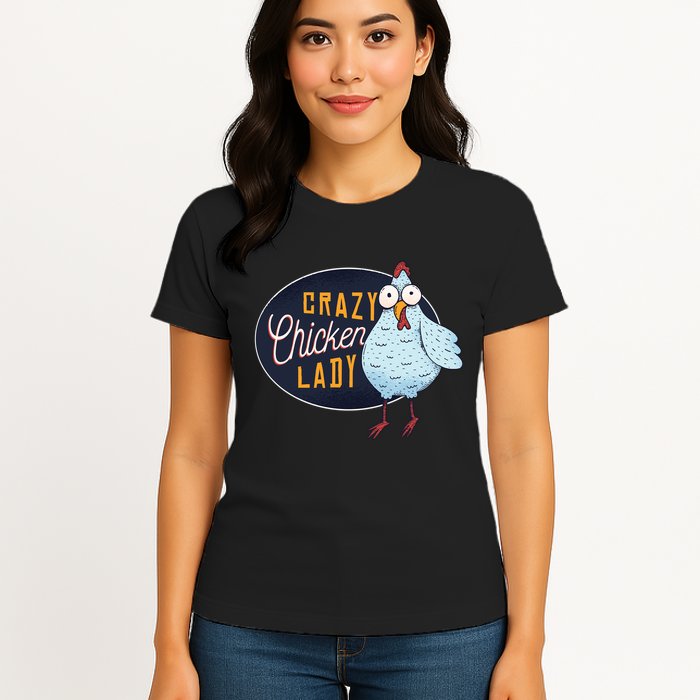 Crazy Chicken Lady Womens T-Shirt