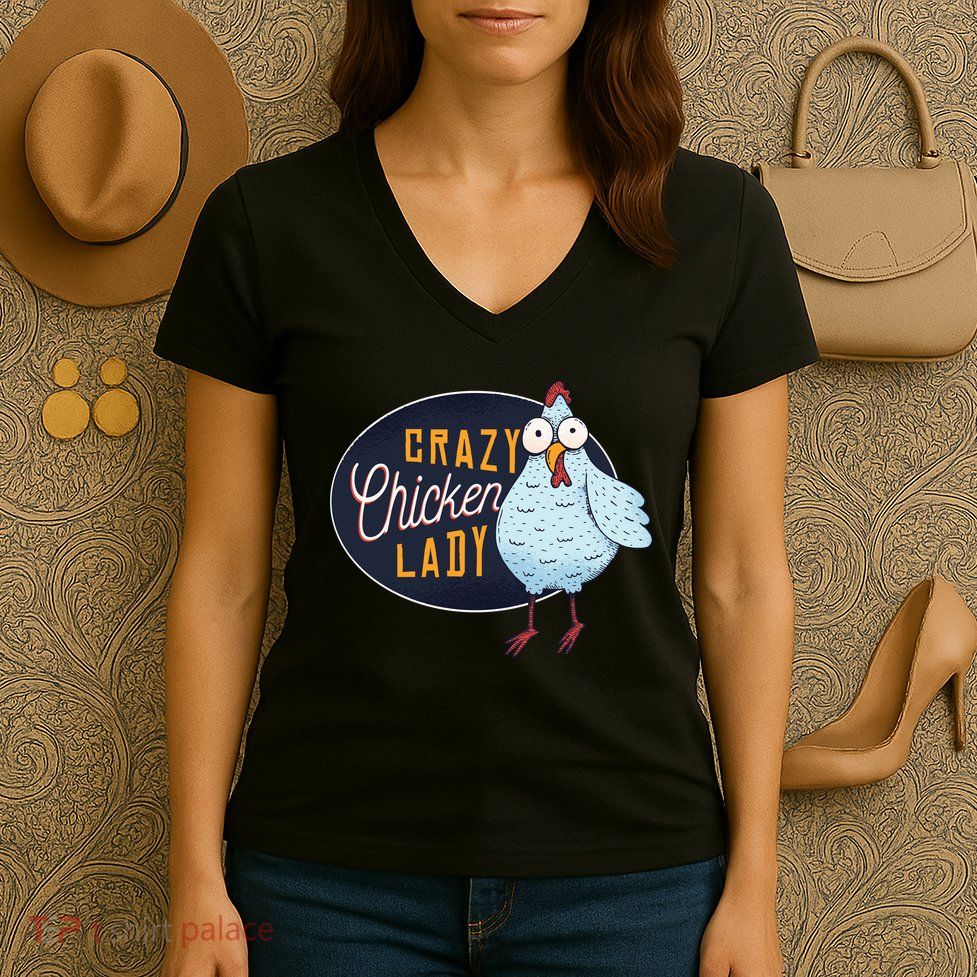 Crazy Chicken Lady Women's V-Neck T-Shirt