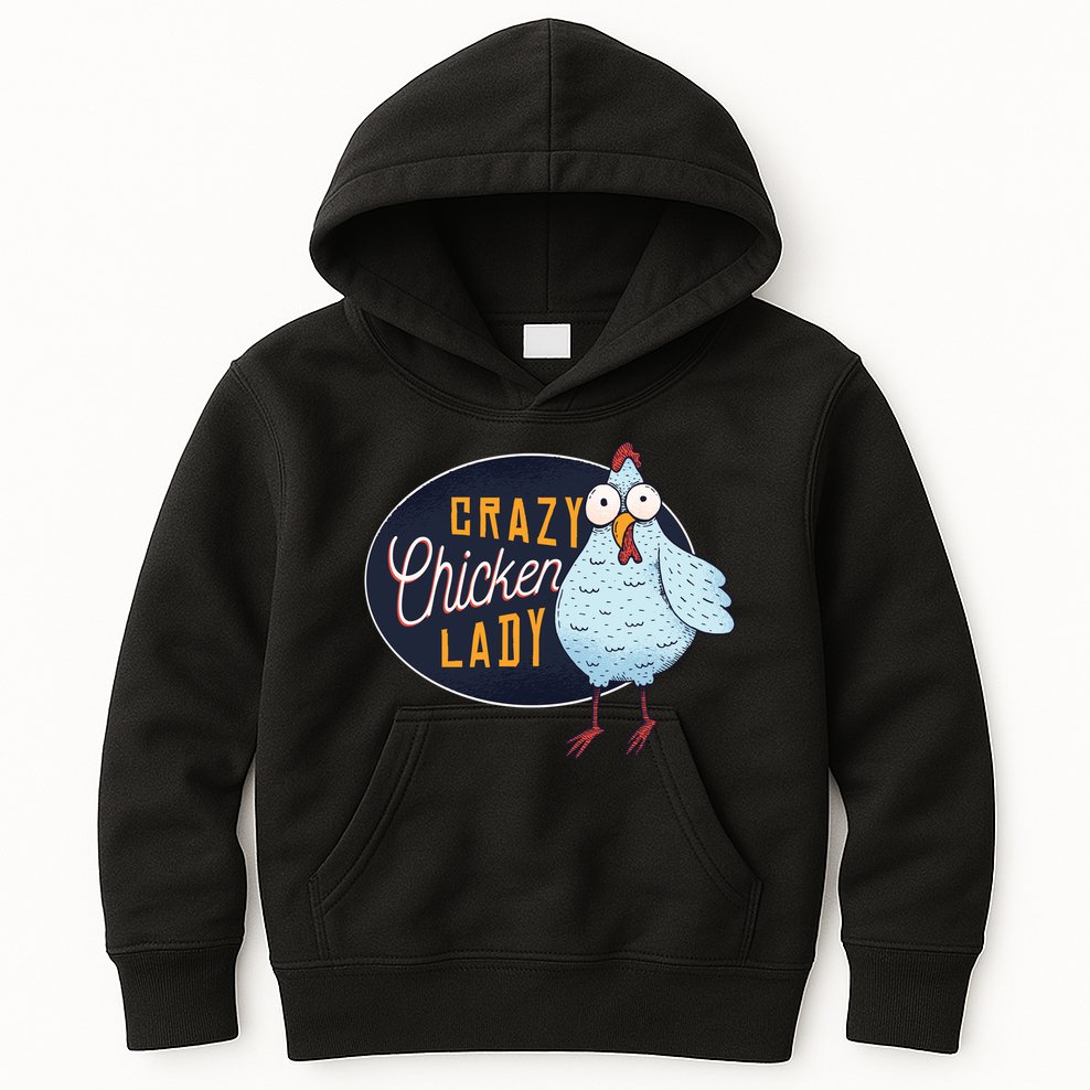 Crazy Chicken Lady Kids Hoodie