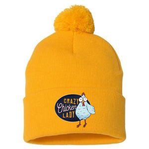 Crazy Chicken Lady Pom Pom 12in Knit Beanie