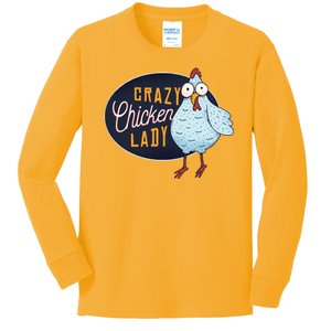 Crazy Chicken Lady Kids Long Sleeve Shirt