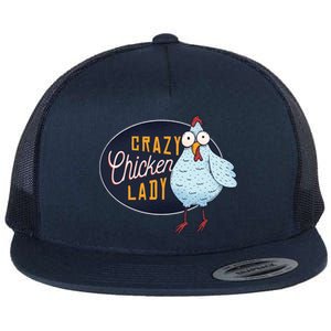 Crazy Chicken Lady Flat Bill Trucker Hat