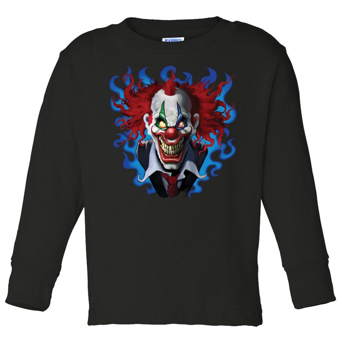 Crazy Clown Toddler Long Sleeve Shirt