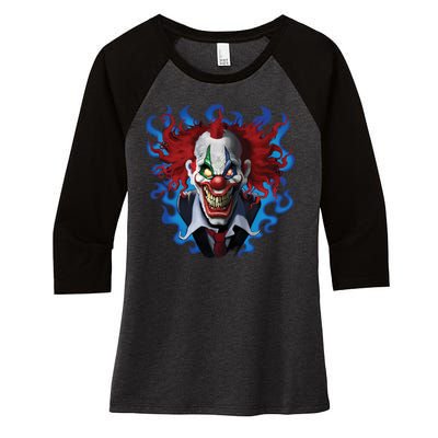 Crazy Clown Women's Tri-Blend 3/4-Sleeve Raglan Shirt