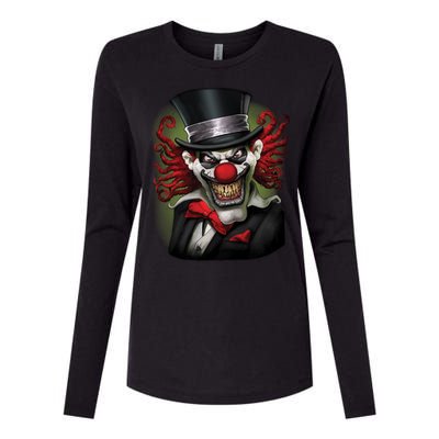 Crazy Clown Smiling Womens Cotton Relaxed Long Sleeve T-Shirt