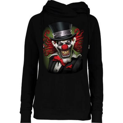 Crazy Clown Smiling Womens Funnel Neck Pullover Hood