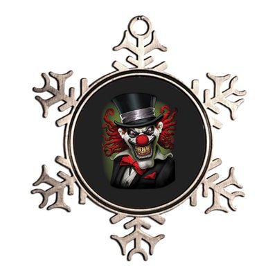 Crazy Clown Smiling Metallic Star Ornament