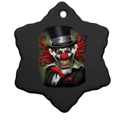 Crazy Clown Smiling Ceramic Star Ornament