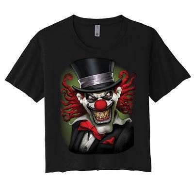 Crazy Clown Smiling Women's Crop Top Tee