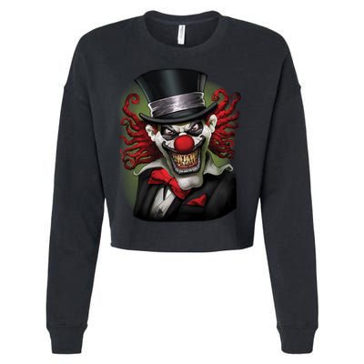 Crazy Clown Smiling Cropped Pullover Crew