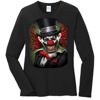 Crazy Clown Smiling Ladies Long Sleeve Shirt