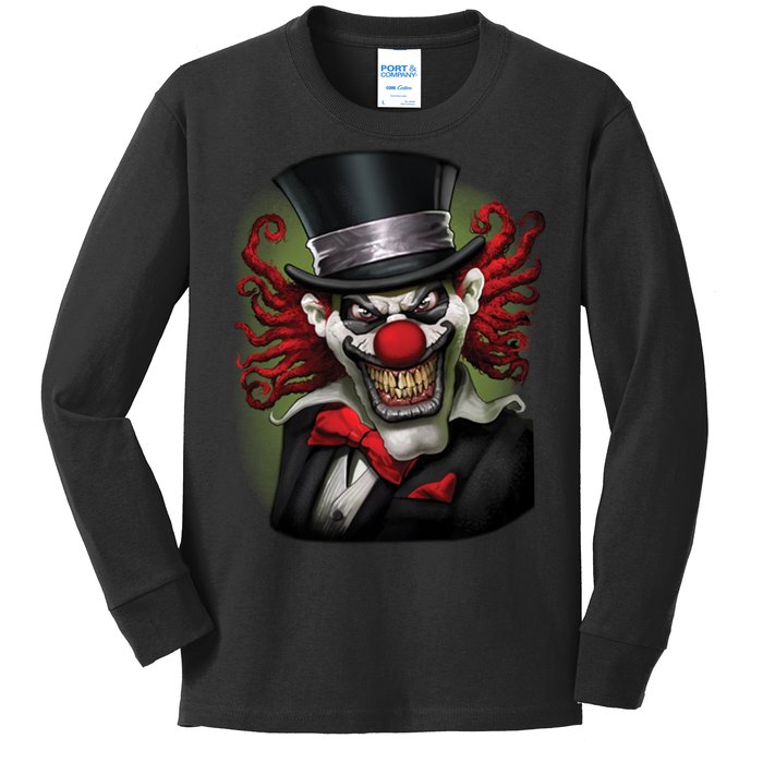 Crazy Clown Smiling Kids Long Sleeve Shirt