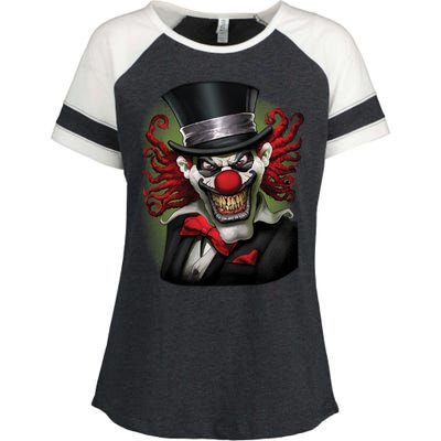 Crazy Clown Smiling Enza Ladies Jersey Colorblock Tee