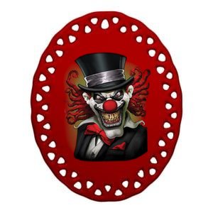 Crazy Clown Smiling Ceramic Oval Ornament