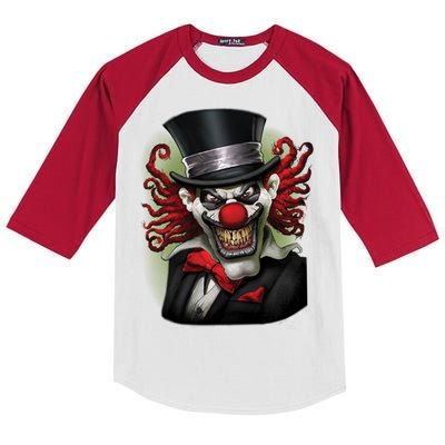 Crazy Clown Smiling Kids Colorblock Raglan Jersey