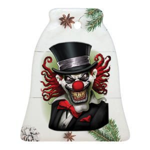 Crazy Clown Smiling Ceramic Bell Ornament