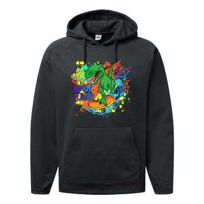 Crazy Cool Skateboarding T-Rex Performance Fleece Hoodie