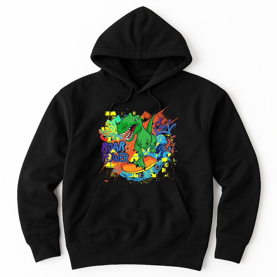 Crazy Cool Skateboarding T-Rex Hoodie