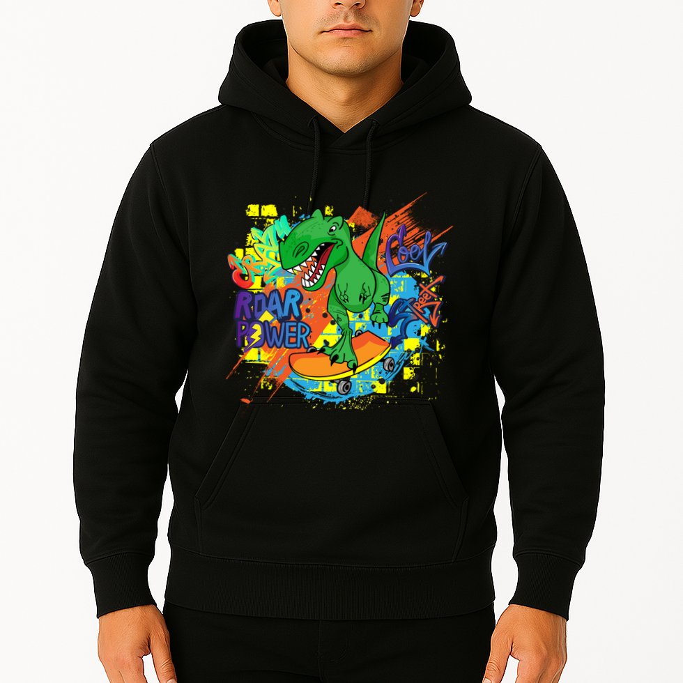 Crazy Cool Skateboarding T-Rex Hoodie
