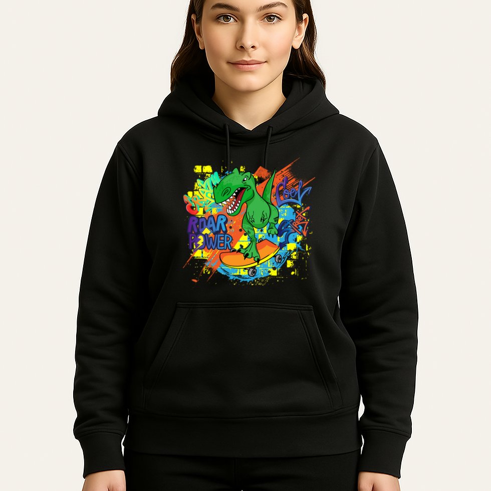 Crazy Cool Skateboarding T-Rex Hoodie