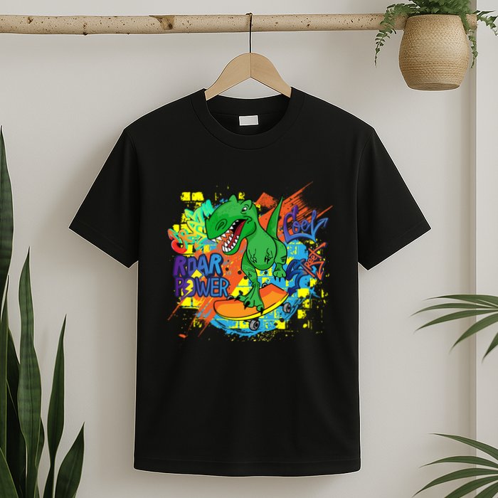 Crazy Cool Skateboarding T-Rex T-Shirt
