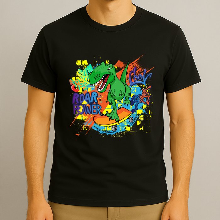 Crazy Cool Skateboarding T-Rex T-Shirt