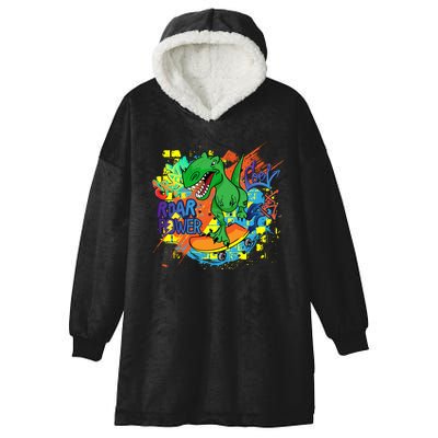 Crazy Cool Skateboarding T-Rex Hooded Wearable Blanket