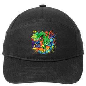 Crazy Cool Skateboarding T-Rex 7-Panel Snapback Hat