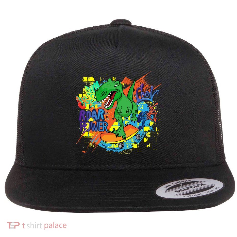 Crazy Cool Skateboarding T-Rex Flatbill Hat