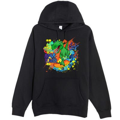 Crazy Cool Skateboarding T-Rex Premium Pullover Hoodie