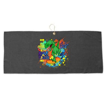 Crazy Cool Skateboarding T-Rex Large Microfiber Waffle Golf Towel