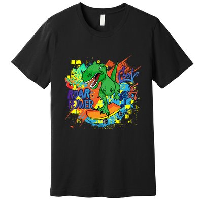 Crazy Cool Skateboarding T-Rex Premium T-Shirt