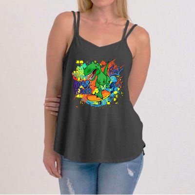 Crazy Cool Skateboarding T-Rex Women's Strappy Tank