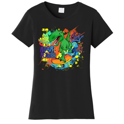 Crazy Cool Skateboarding T-Rex Women's T-Shirt