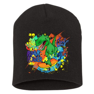 Crazy Cool Skateboarding T-Rex Short Acrylic Beanie