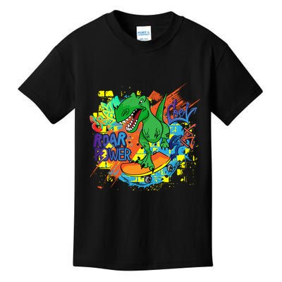 Crazy Cool Skateboarding T-Rex Kids T-Shirt