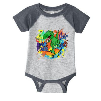 Crazy Cool Skateboarding T-Rex Infant Baby Jersey Bodysuit