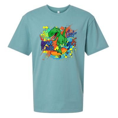 Crazy Cool Skateboarding T-Rex Sueded Cloud Jersey T-Shirt