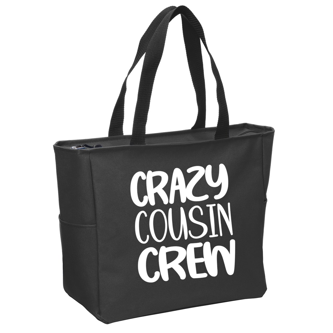 Crazy Cousin Crew Zip Tote Bag
