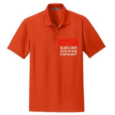 Crazy Dad - Handle With Care Funny Dry Zone Grid Polo