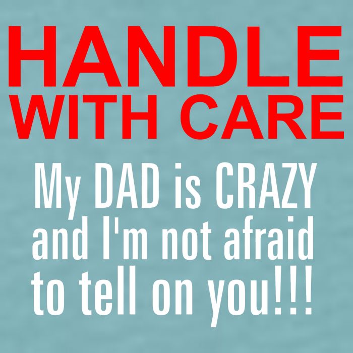 Crazy Dad - Handle With Care Funny Sueded Cloud Jersey T-Shirt