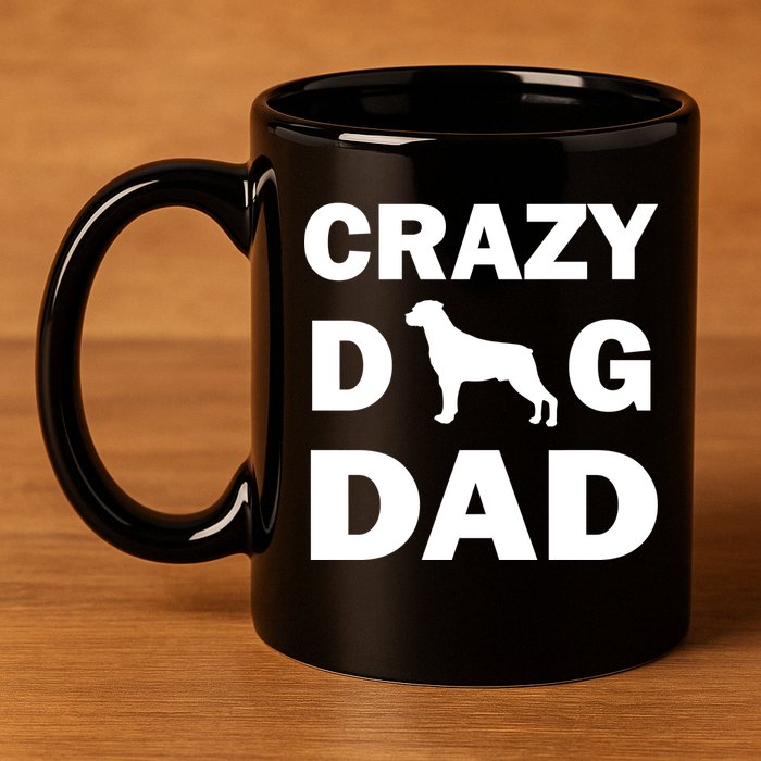 Crazy Dog Dad 11oz C Handle Ceramic Mug