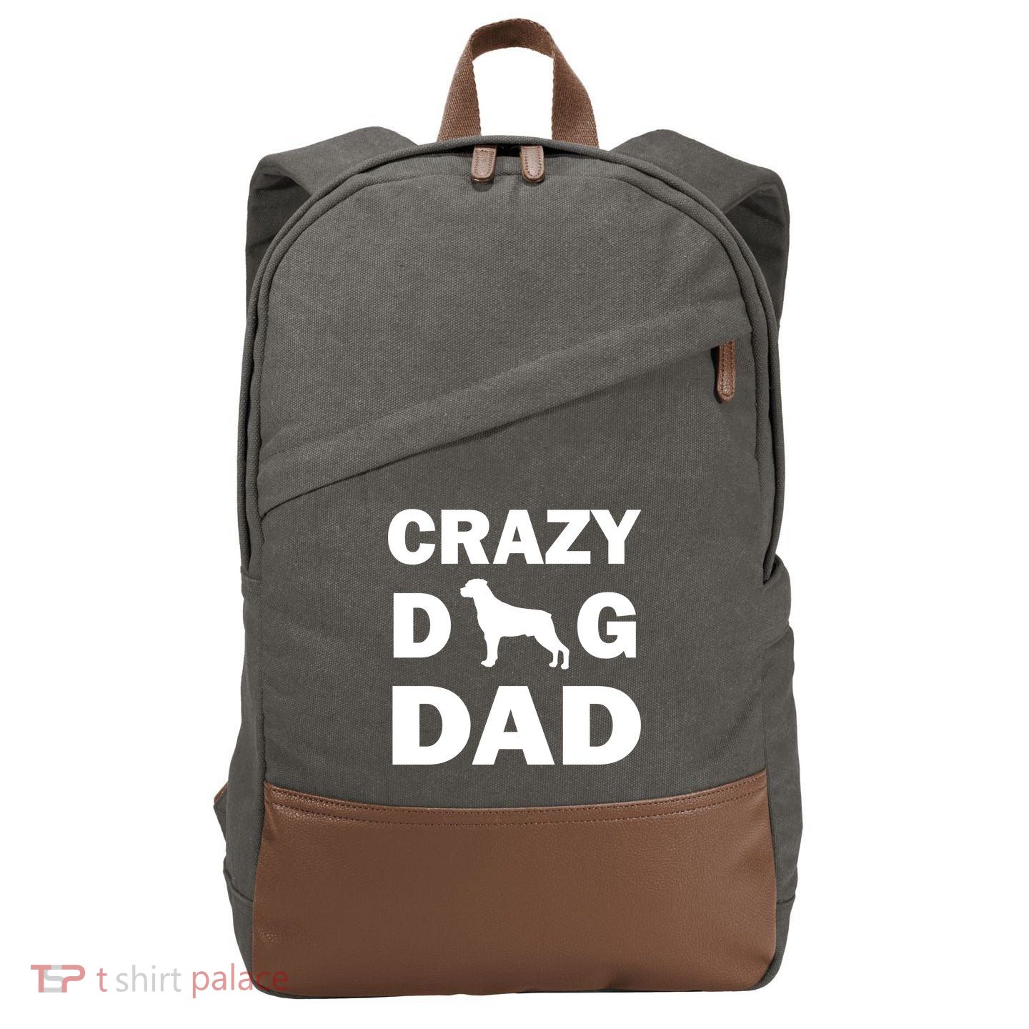 Crazy Dog Dad Cotton Canvas Backpack