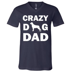 Crazy Dog Dad V-Neck T-Shirt